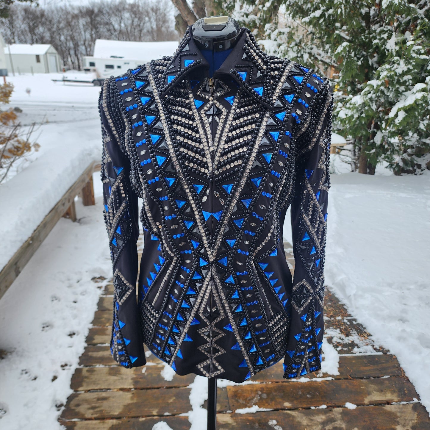 2XL Black & Blue Showmanship jacket
