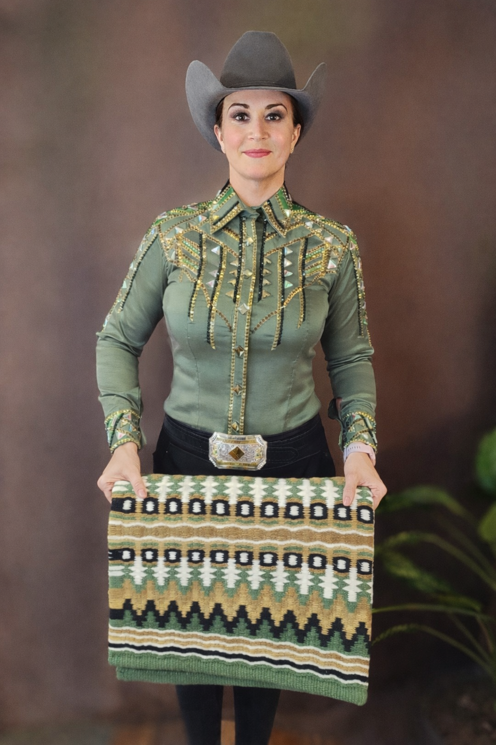 CUSTOM ORDER Olive taffeta day shirt