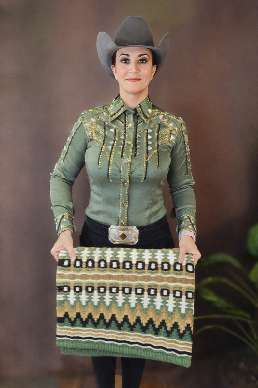 CUSTOM ORDER Olive taffeta day shirt