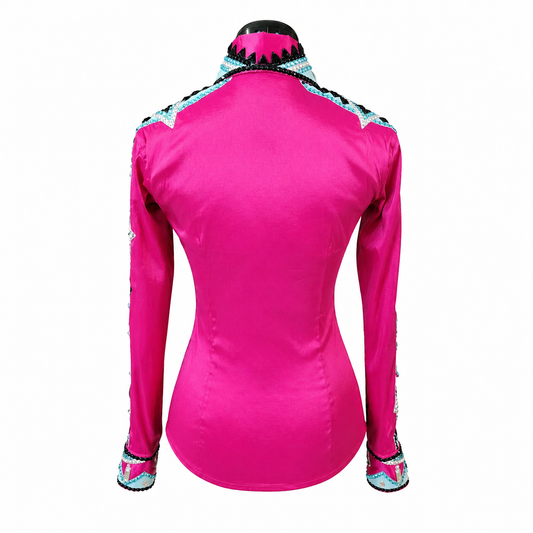 XS Fuchsia stretch taffeta day shirt