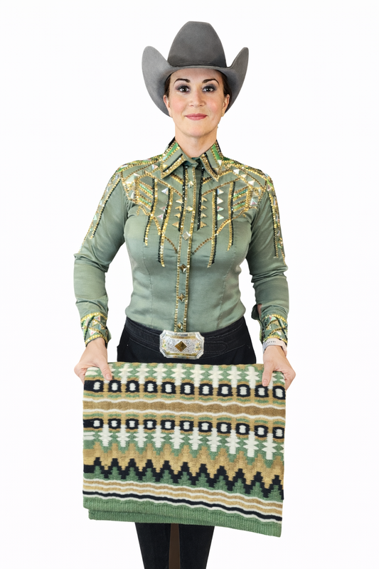 Large Olive taffeta day shirt