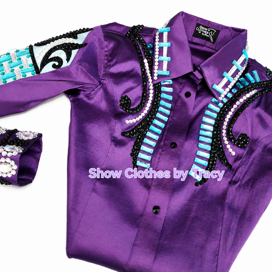 XS Purple taffeta day shirt