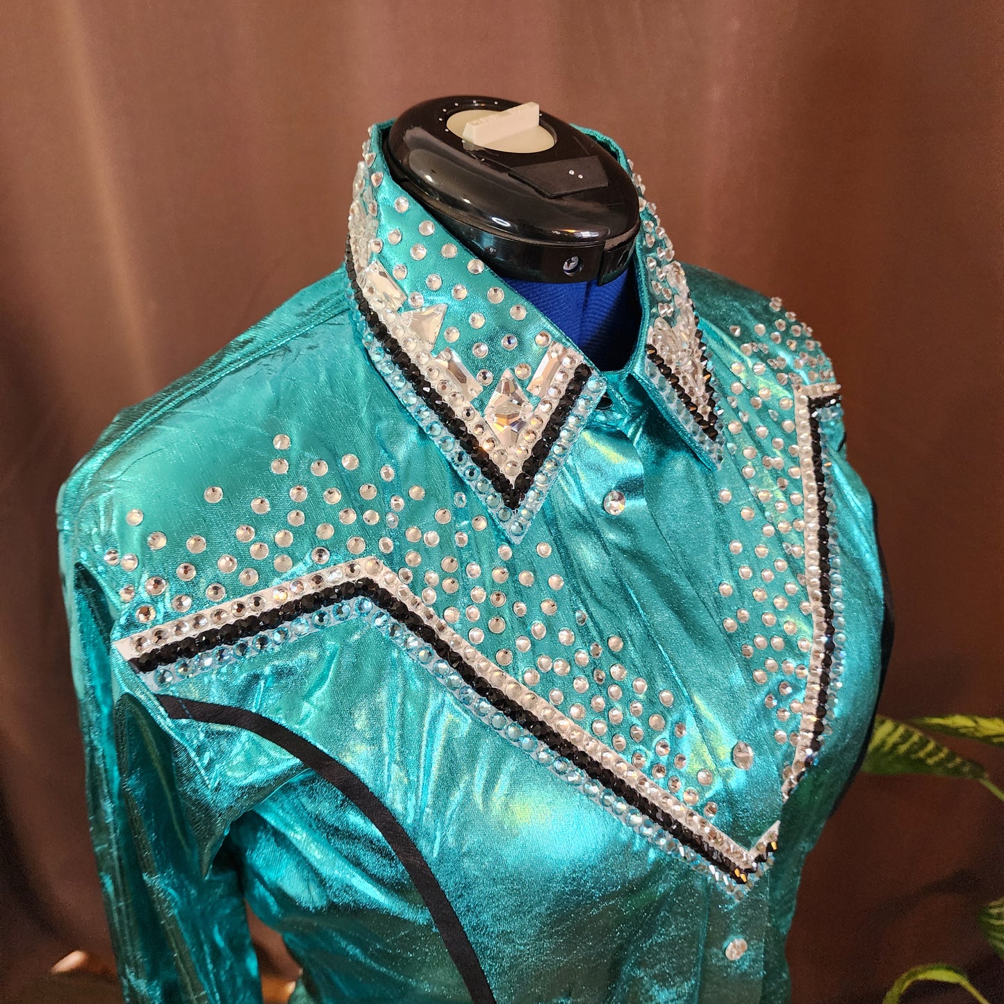 XL Turquoise Metallic stretch day shirt