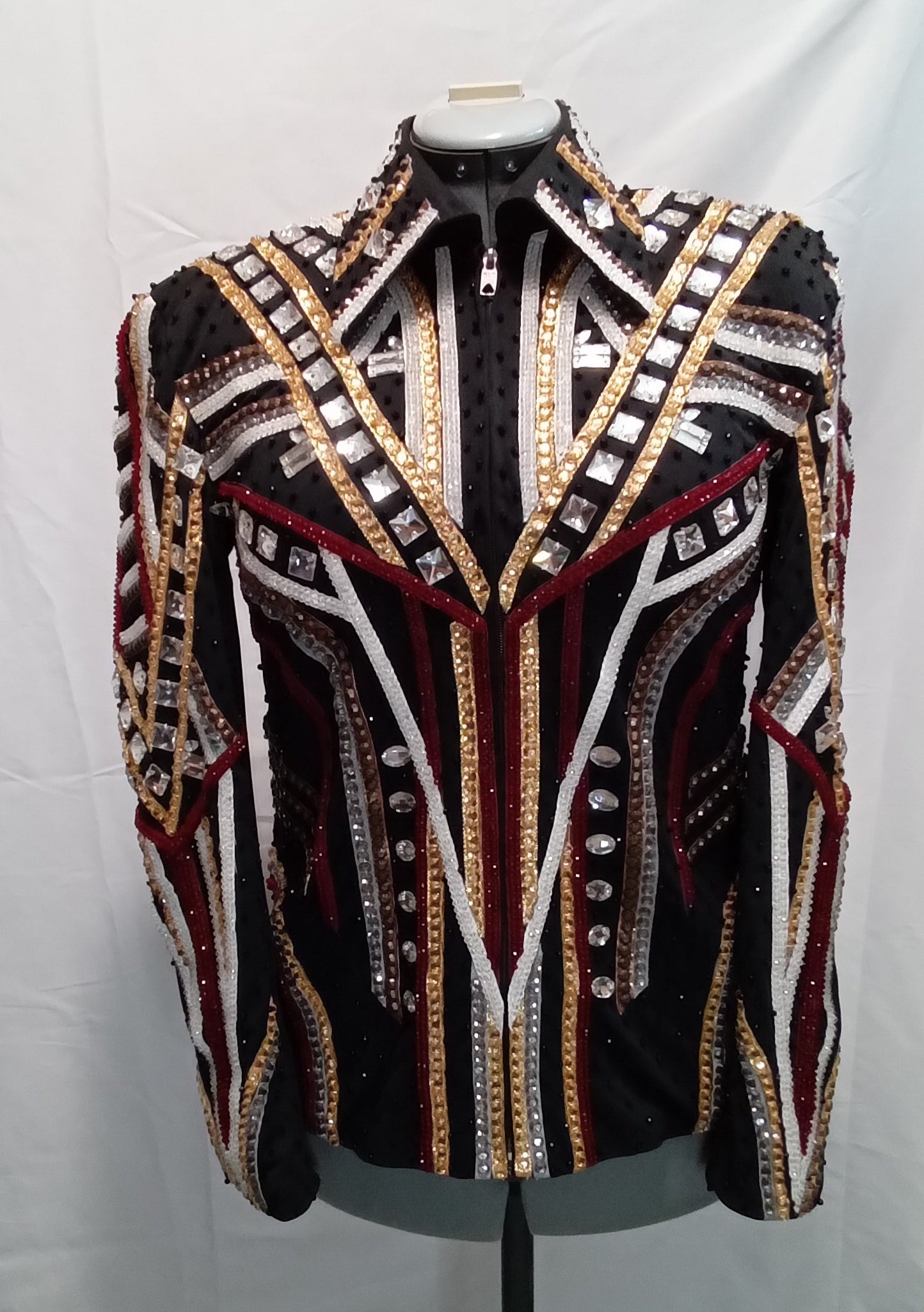 CUSTOM Black Berry Gold White Showmanship Jacket