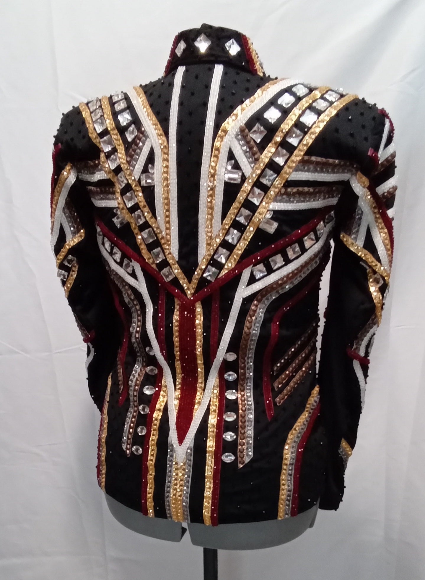 CUSTOM Black Berry Gold White Showmanship Jacket