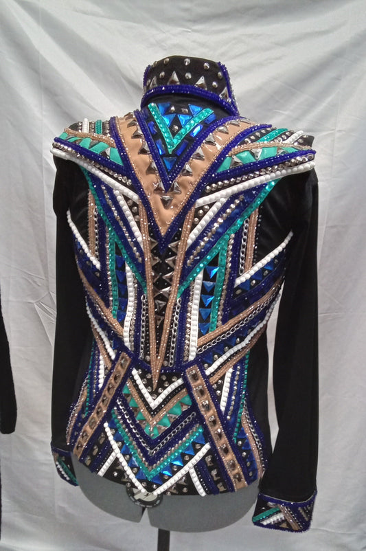 CUSTOM Teal Blue & Tan Vest with shirt & pad