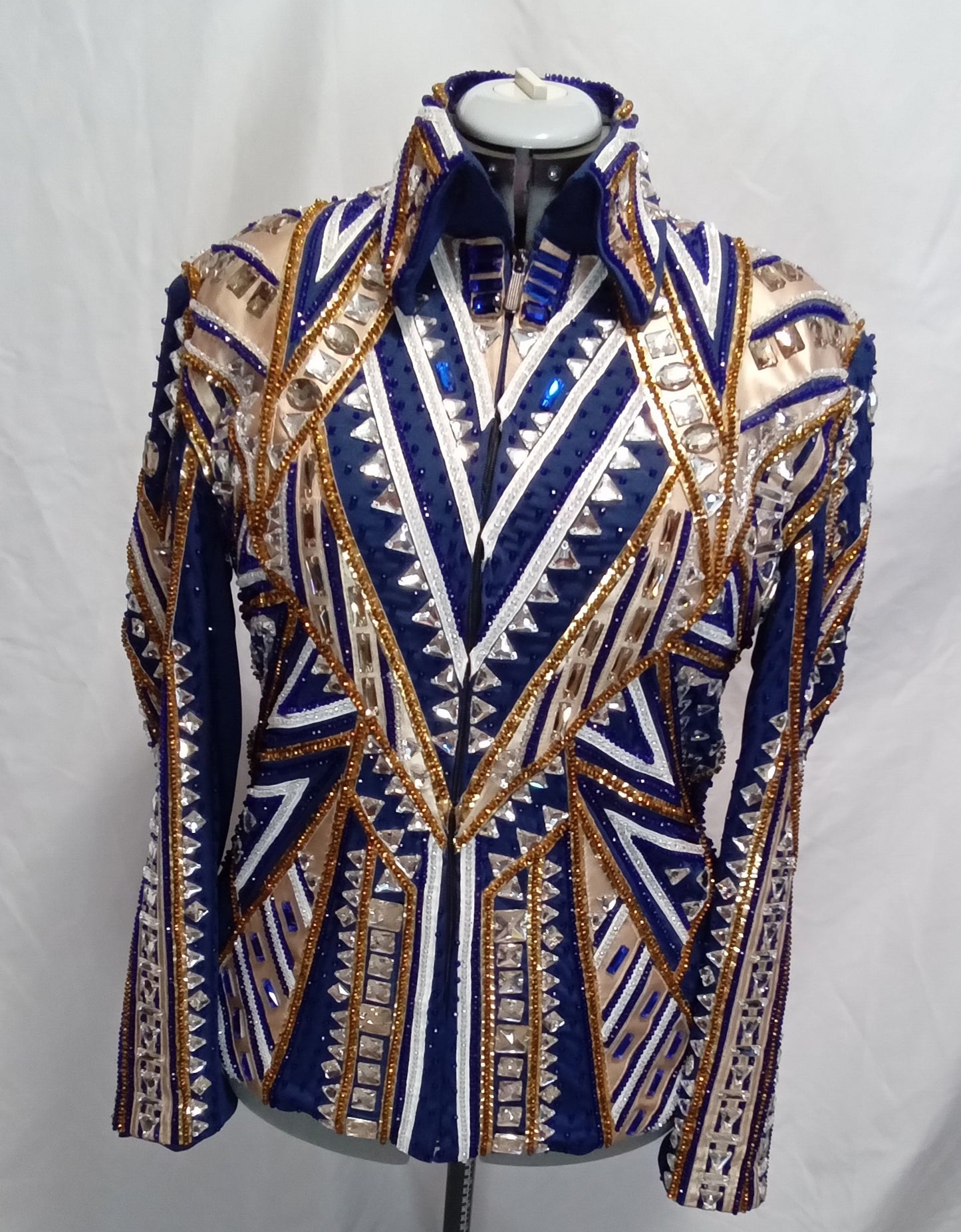 CUSTOM Navy & Gold Glitz Showmanship Jacket