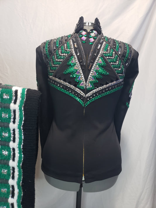 CUSTOM Black base emerald green top & pad set