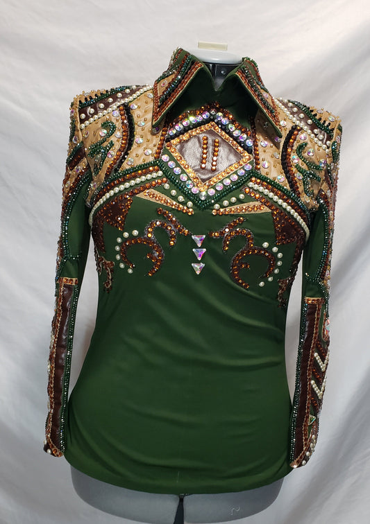 CUSTOM Olive green top & pad set