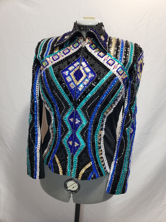 CUSTOM Blue Teal & Black Jacket