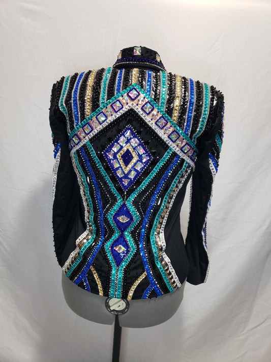 CUSTOM Blue Teal & Black Jacket