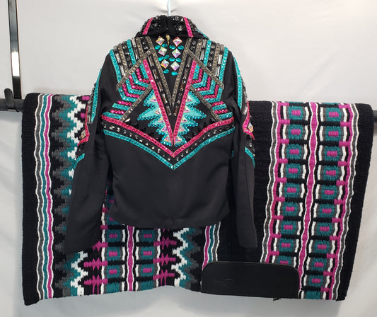 CUSTOM Youth Black fuchsia & teal set