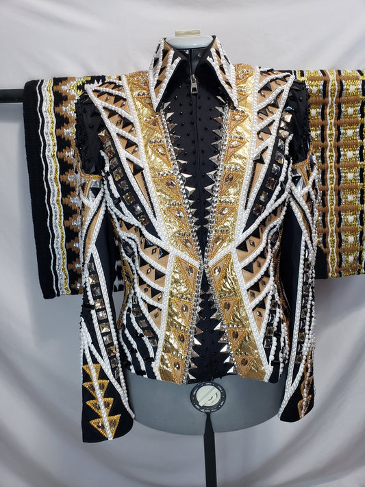 CUSTOM Black & Gold Showmanship Jacket