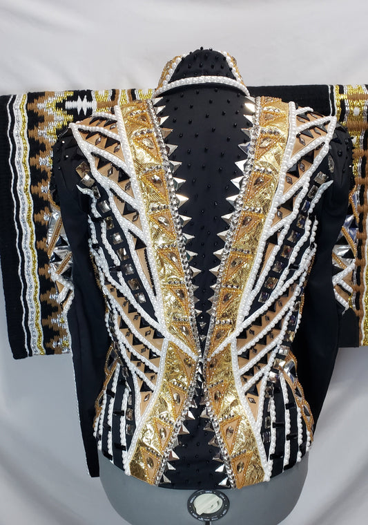 CUSTOM Black & Gold Showmanship Jacket
