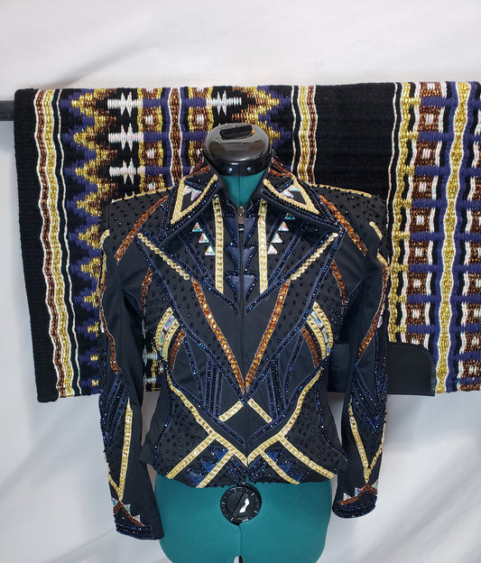 CUSTOM Black base Western Pleasure Jacket