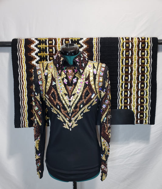 CUSTOM Gold Black & Bronze Shirt