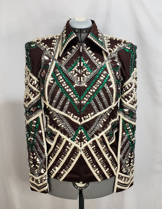 CUSTOM Chocolate & Green Jacket