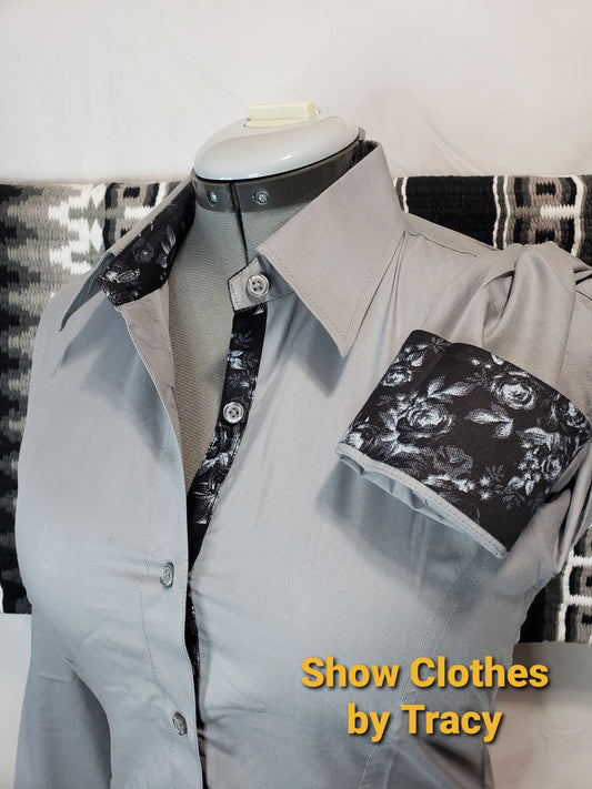 B Small & Large Grey & Black Shirt