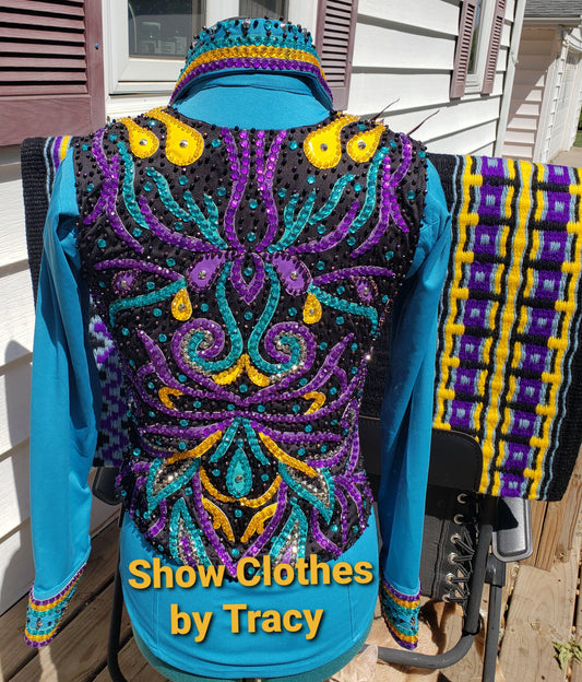 CUSTOM Black, teal, purple, & yellow set
