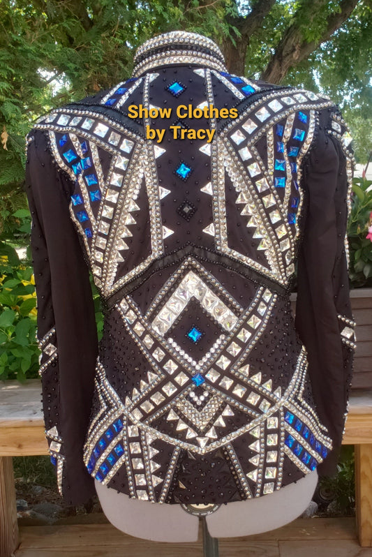 CUSTOM Black & Blue Showmanship jacket