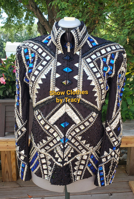 CUSTOM Black & Blue Showmanship jacket