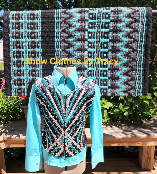 CUSTOM Teal Vest shirt & Pad set