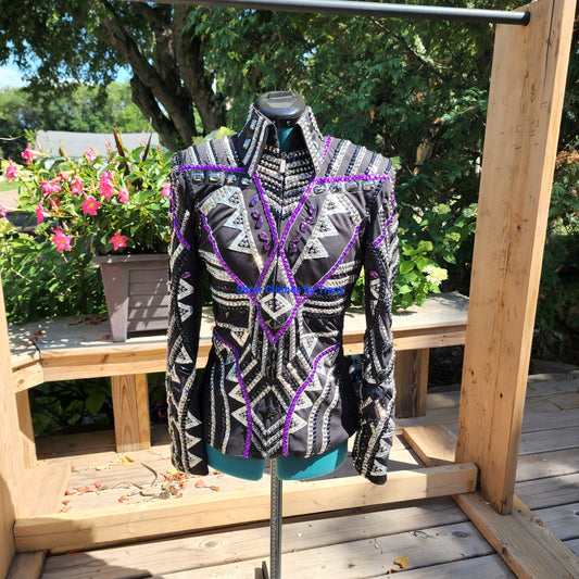 CUSTOM Black & Purple Showmanship Jacket