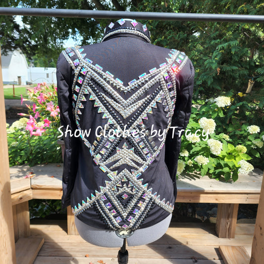 CUSTOM Black & Silver Showmanship Jacket