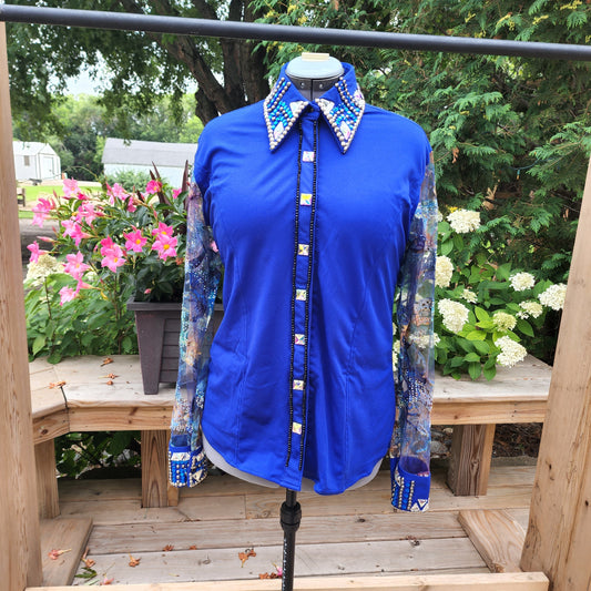 CUSTOM Blue Sheer Sleeve day shirt