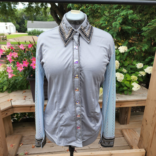 CUSTOM Grey Sheer Sleeve Day Shirt