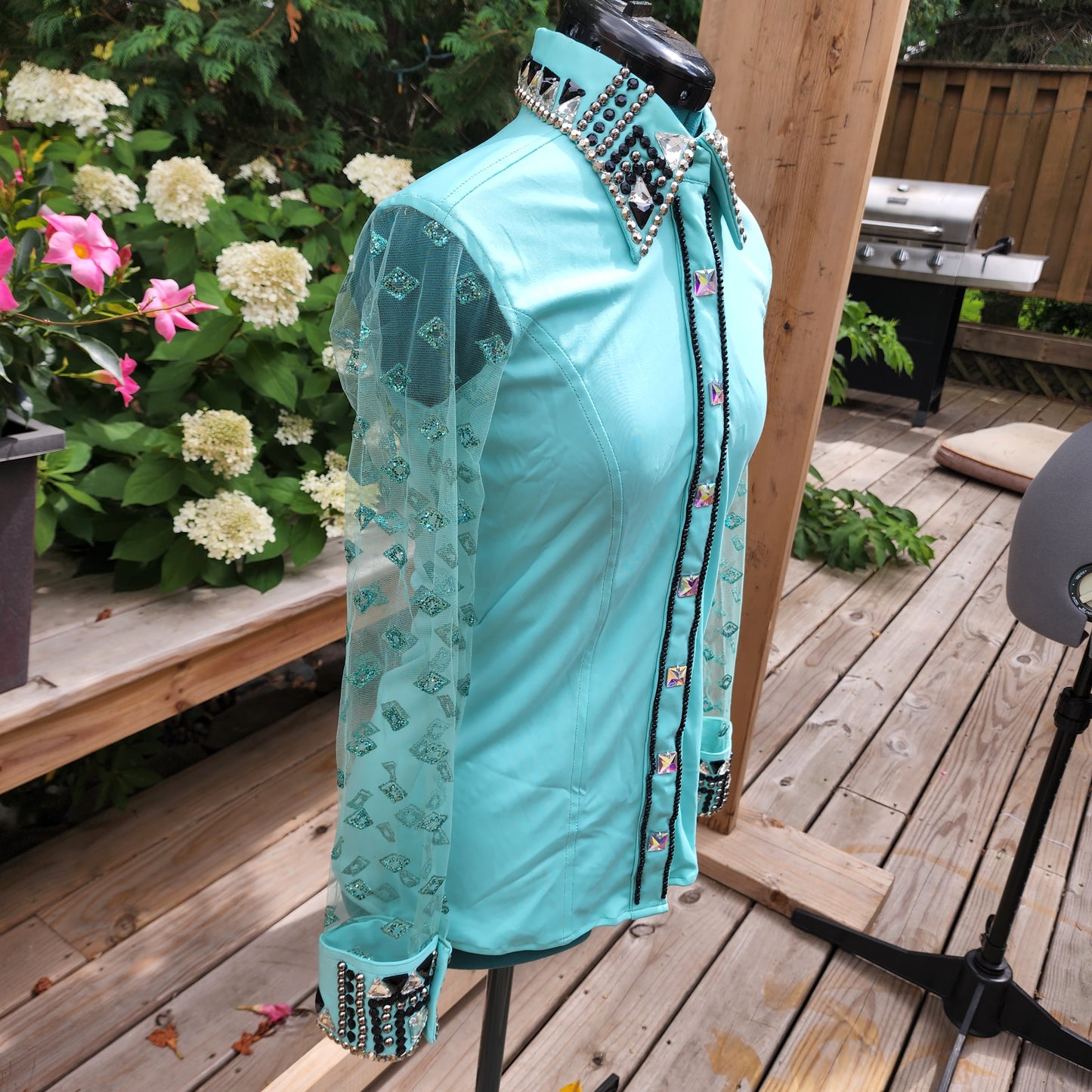 CUSTOM Mint Sheer Sleeve day shirt