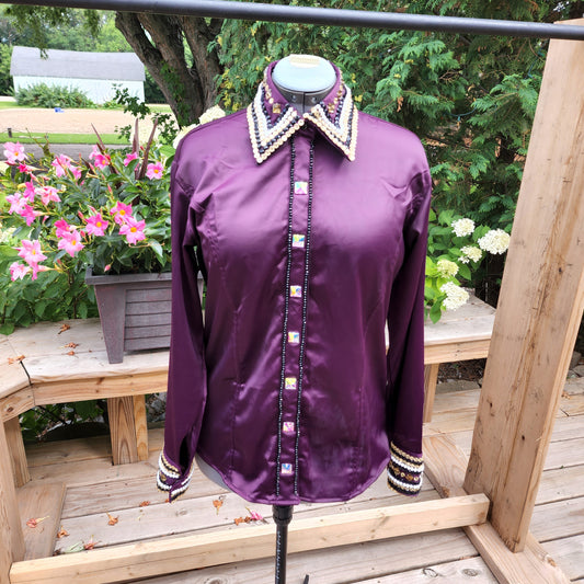 CUSTOM Plum Stretch Taffeta Day Shirt