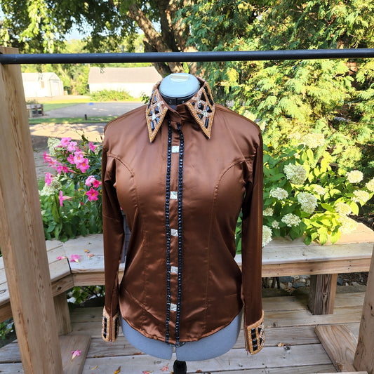 CUSTOM Camel Stretch Taffeta Day Shirt