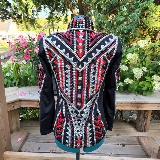 CUSTOM Black Red Burgundy Showmanship Jacket