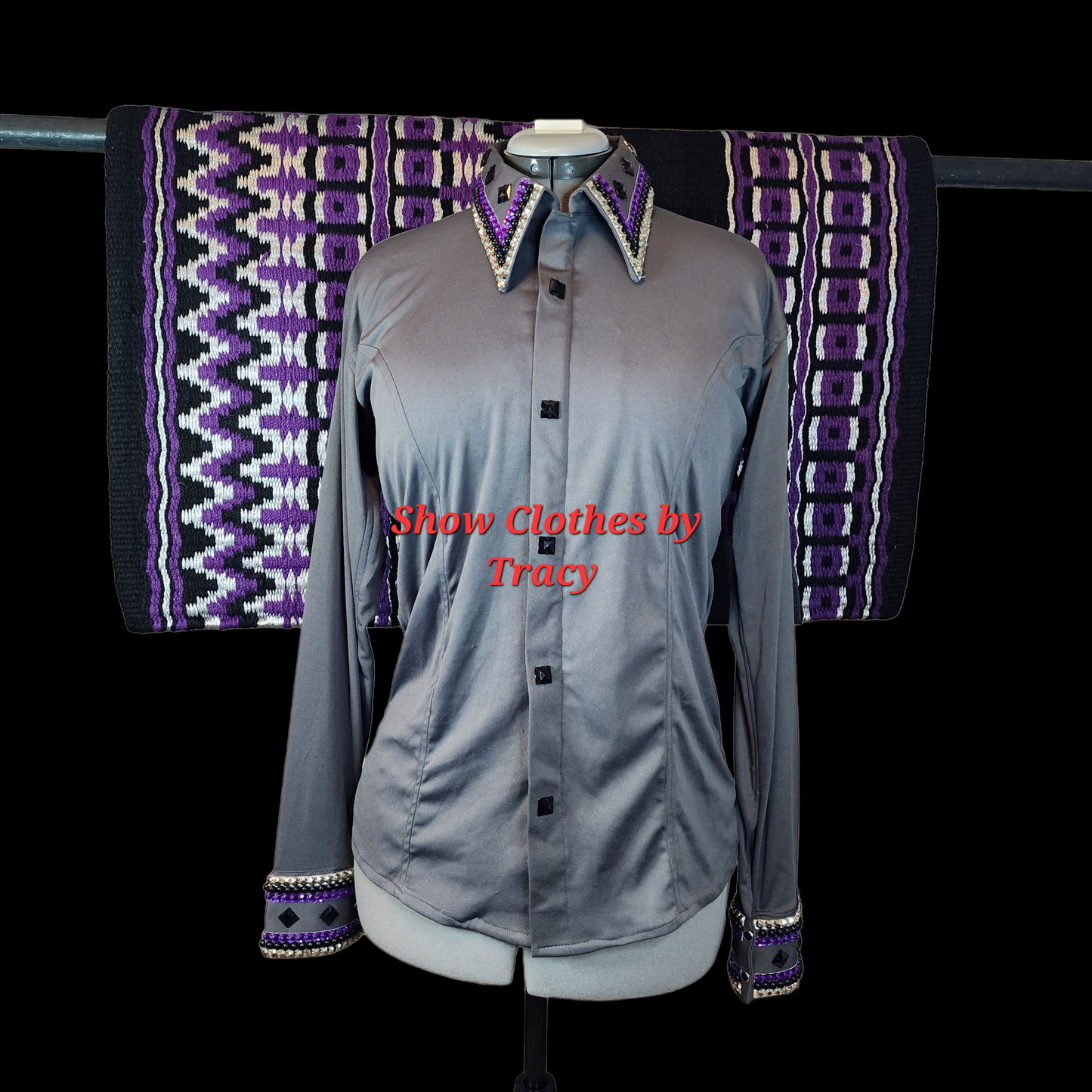 A XXL Black, Grey, Purple vest, shirt & pad set