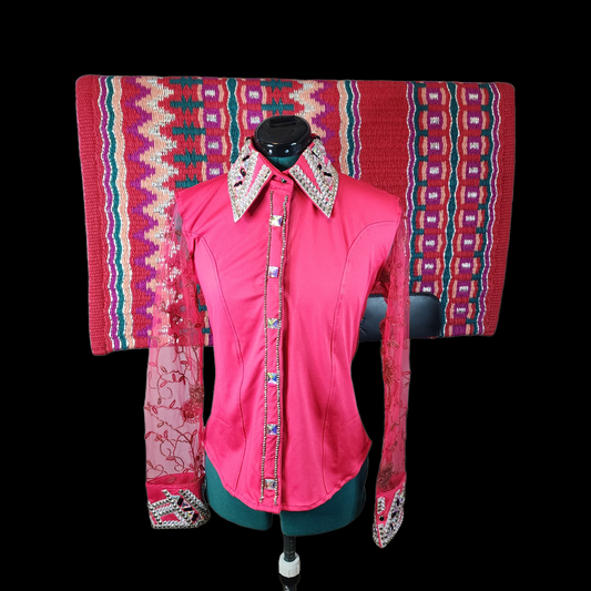 CUSTOM Fuchsia Sheer Sleeve Day Shirt