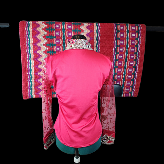 CUSTOM Fuchsia Sheer Sleeve Day Shirt