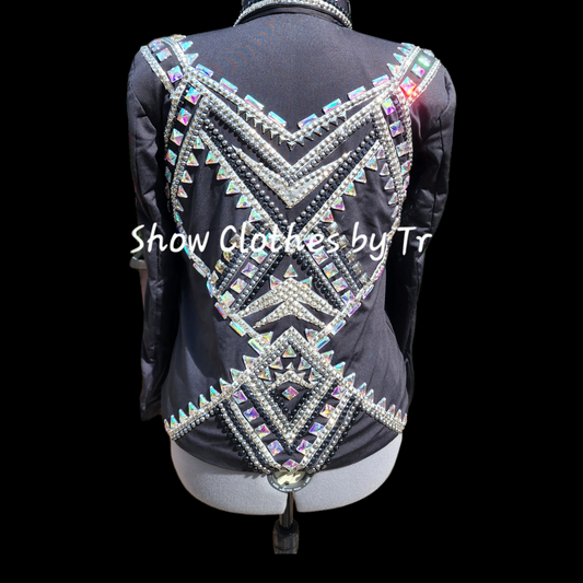 A XL Black & Silver Showmanship Jacket