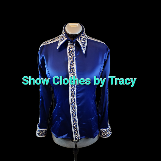 CUSTOM Blue full sleeve taffeta day shirt