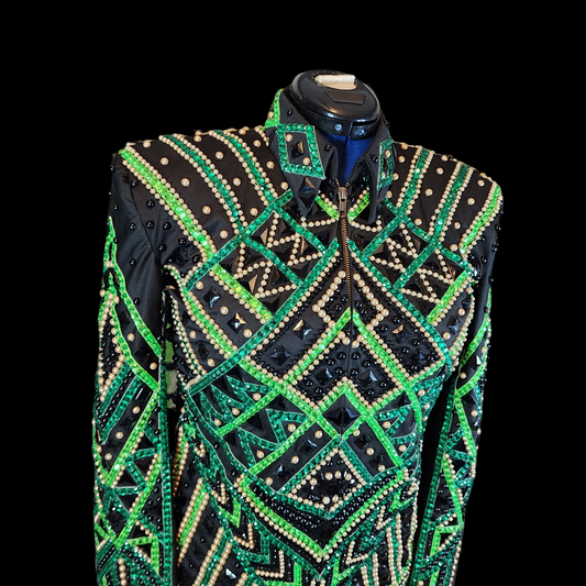 CUSTOM Black & Green Jacket